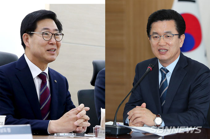양승조 충남지사(사진 왼쪽)와 허태정 대전시장. (사진=sbn뉴스DB)