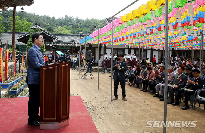 축사를 하는 양승조 충남지사. (사진=충남도청 제공)