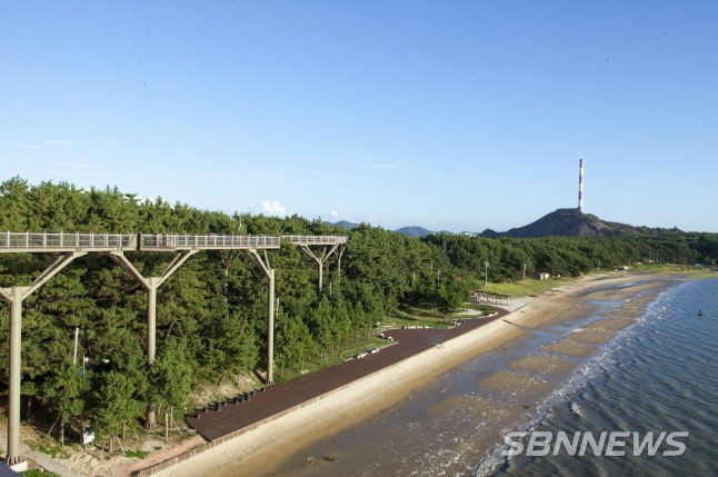 장항 스카이워크와 옛 장항제련소 굴뚝