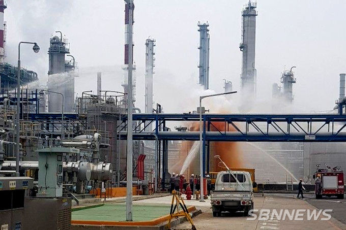 서산 한화토탈 유증기 유출사고 장면. (사진=민주노청 제공)