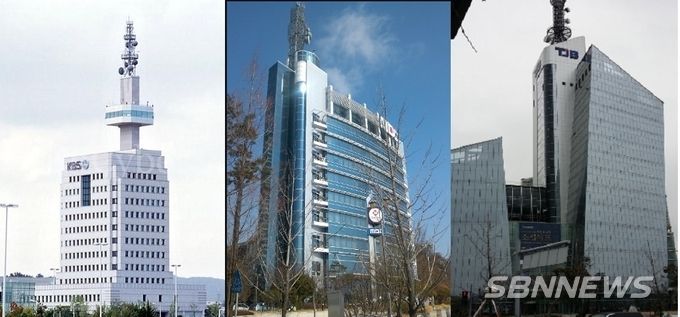 오는 4월15일 치를 제21대 총선이 한달여 앞으로 다가온 가운데 대전 지역 방송 3사의 총선관련 비중이 전체보도량에 비해 고작 9.5%에 그쳐 부실우려가 있다는 지적이 나왔다.사진왼쪽부터 kbs대전방송총국 대전MBC TJB사옥