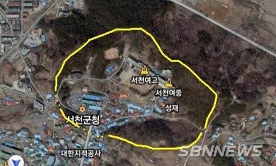 서천읍성 위치도
