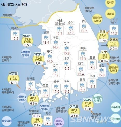 기상청 발표 현재 전국 날씨 현황