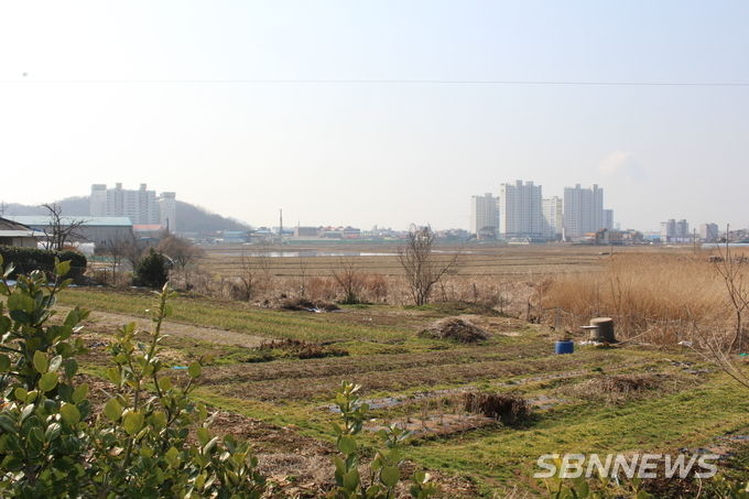 생가지에서 바라본 장항읍