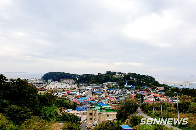 전망대에서 바라 본 마량진 포구