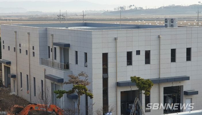 공사 중인 서산하수처리장 하수처리수 재이용시설 전경