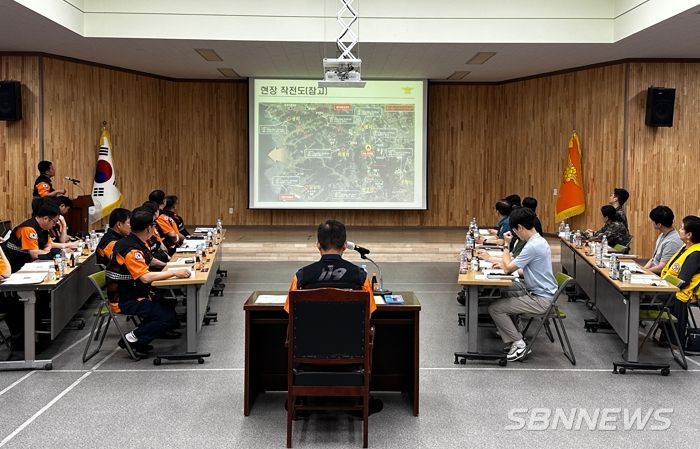 논산소방서, 긴급구조통제단 기관 합동 도상훈련 실시