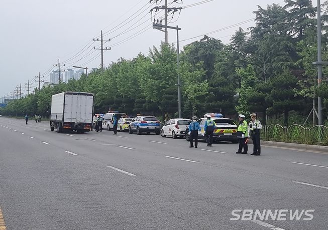 대전대덕경찰서, 화물차 법규위반 합동 특별단속